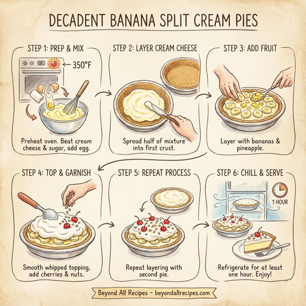 Decadent Banana Split Cream Pies instructions