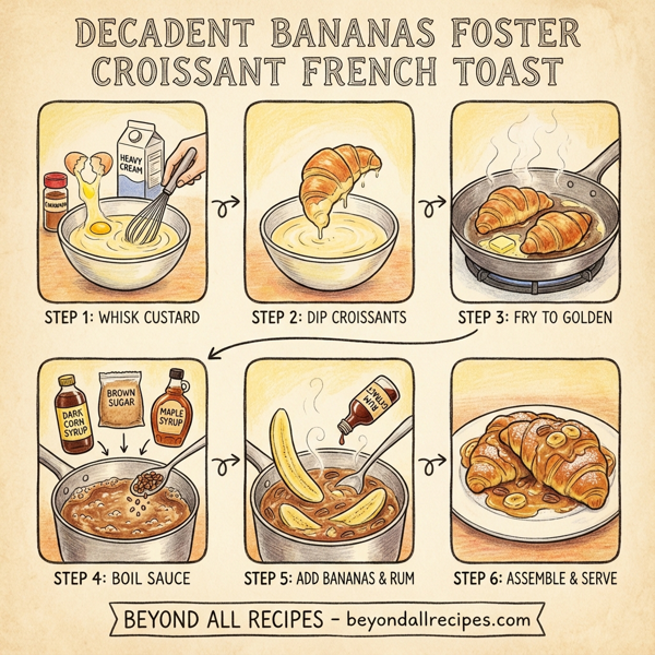 Decadent Bananas Foster Croissant French Toast instructions