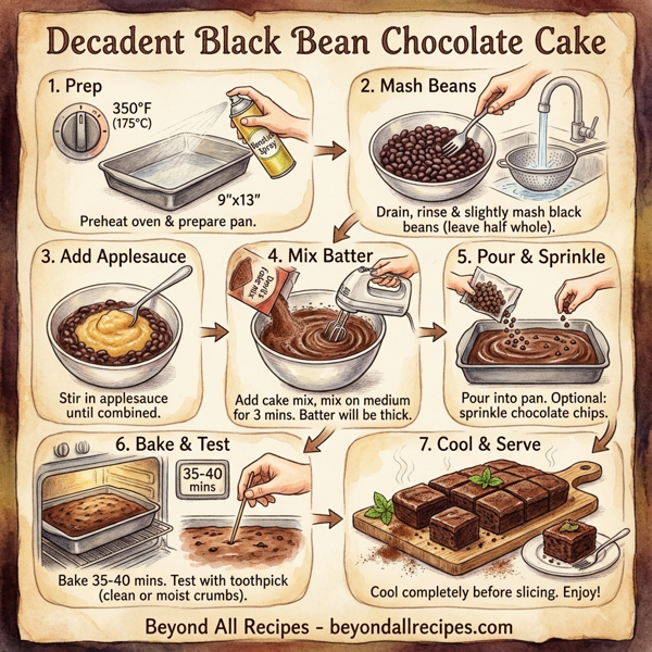 Decadent Black Bean Chocolate Cake instructions