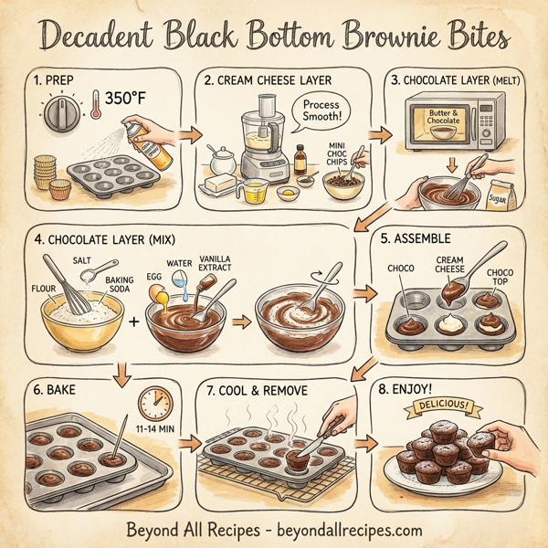 Decadent Black Bottom Brownie Bites instructions