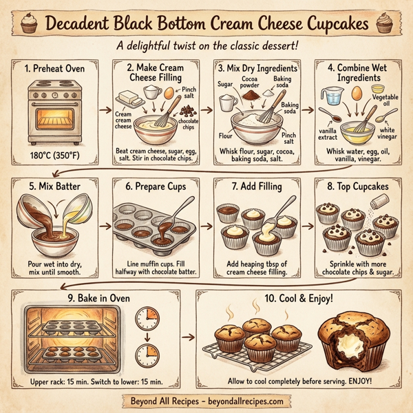 Decadent Black Bottom Cream Cheese Cupcakes instructions