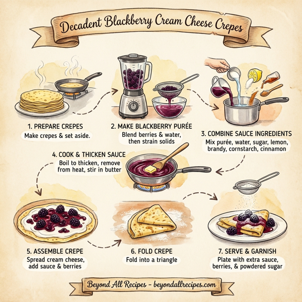 Decadent Blackberry Cream Cheese Crepes instructions