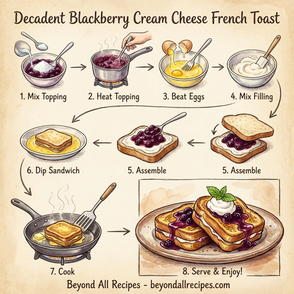 Decadent Blackberry Cream Cheese French Toast instructions