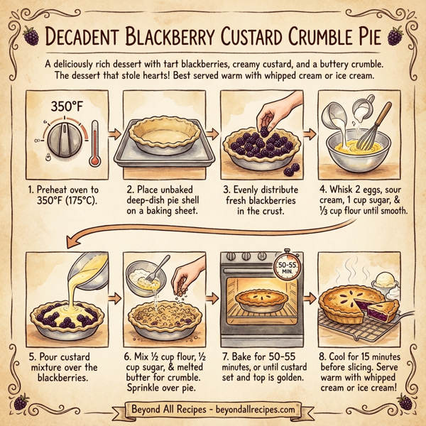 Decadent Blackberry Custard Crumble Pie instructions