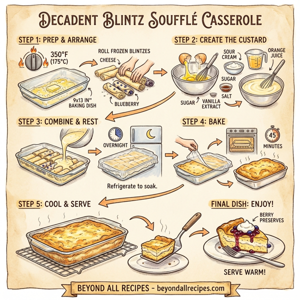 Decadent Blintz Soufflé Casserole instructions