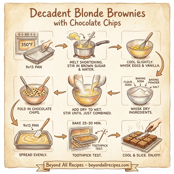 Decadent Blonde Brownies with Chocolate Chips instructions