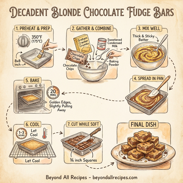 Decadent Blonde Chocolate Fudge Bars instructions