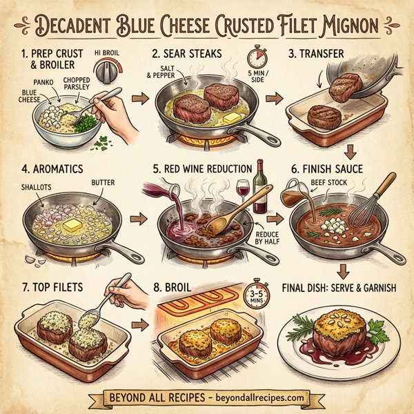 Decadent Blue Cheese Crusted Filet Mignon instructions