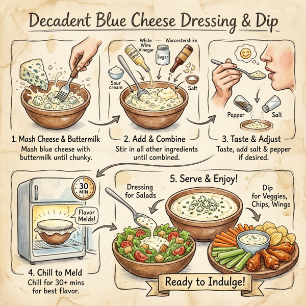 Decadent Blue Cheese Dressing & Dip instructions