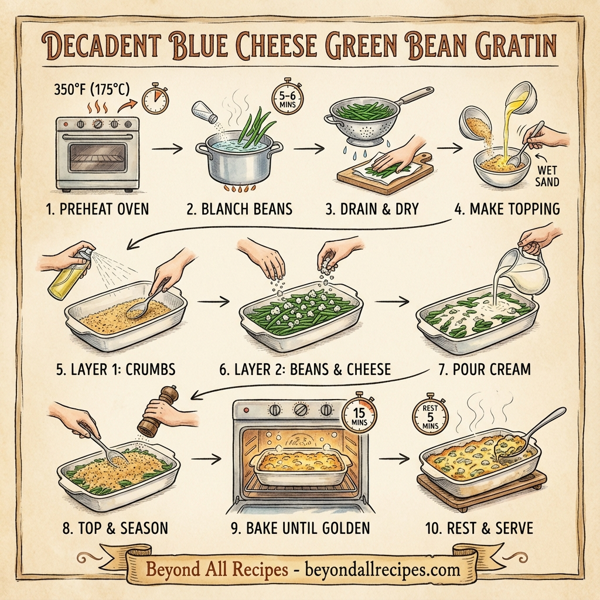 Decadent Blue Cheese Green Bean Gratin instructions
