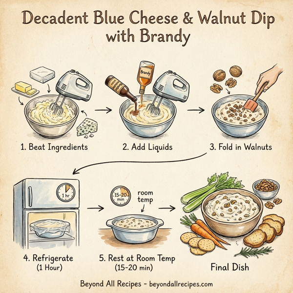 Decadent Blue Cheese & Walnut Dip with Brandy instructions
