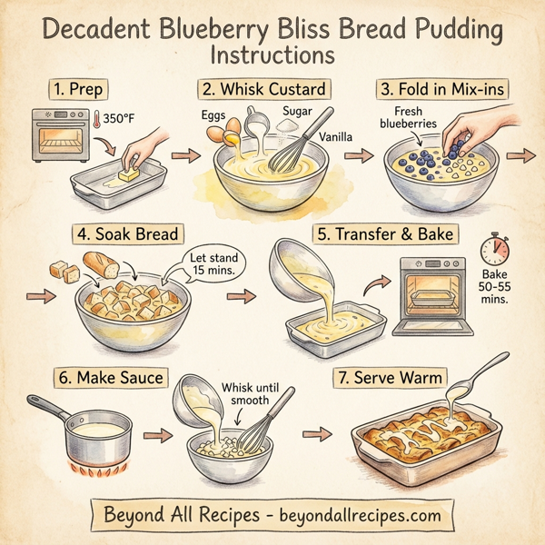 Decadent Blueberry Bliss Bread Pudding instructions
