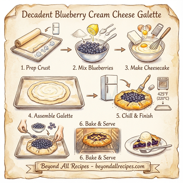 Decadent Blueberry Cream Cheese Galette instructions