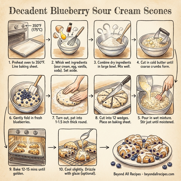 Decadent Blueberry Sour Cream Scones instructions