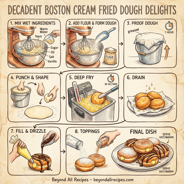 Decadent Boston Cream Fried Dough Delights instructions