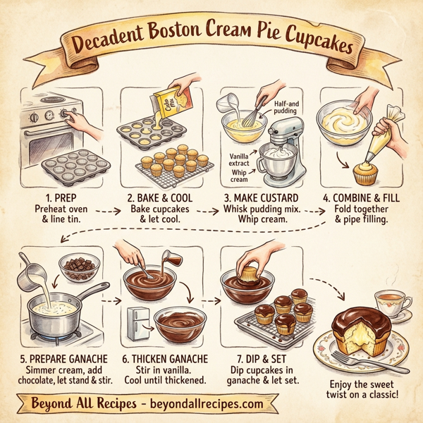 Decadent Boston Cream Pie Cupcakes instructions