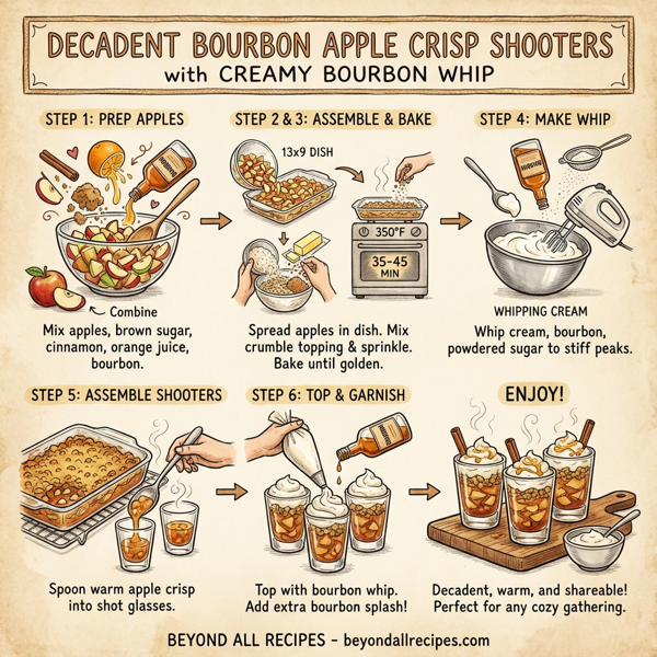 Decadent Bourbon Apple Crisp Shooters with Creamy Bourbon Whip instructions