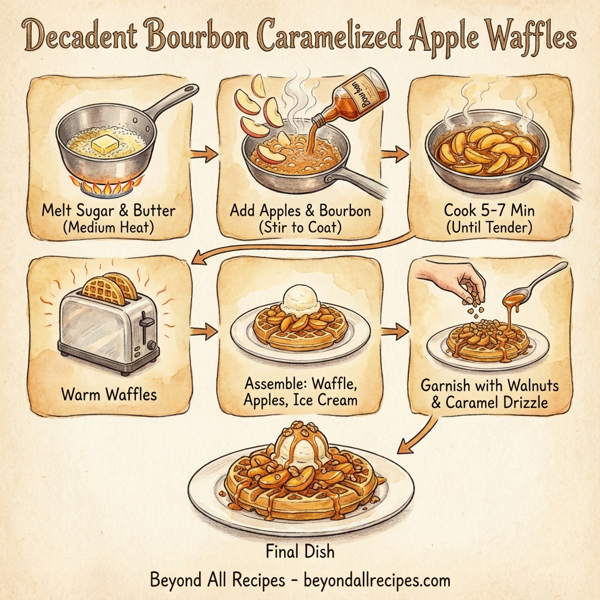 Decadent Bourbon Caramelized Apple Waffles instructions