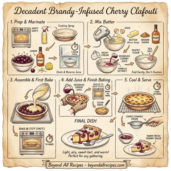 Decadent Brandy-Infused Cherry Clafouti instructions