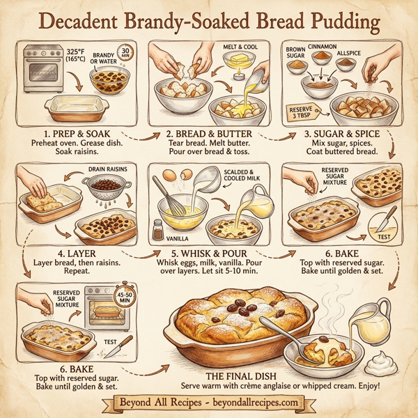 Decadent Brandy-Soaked Bread Pudding instructions