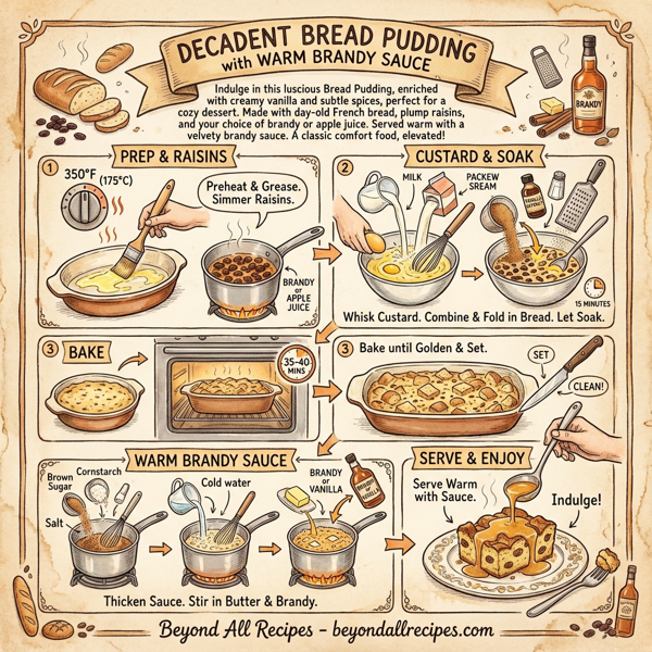 Decadent Bread Pudding with Warm Brandy Sauce instructions