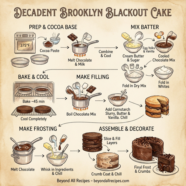 Decadent Brooklyn Blackout Cake instructions