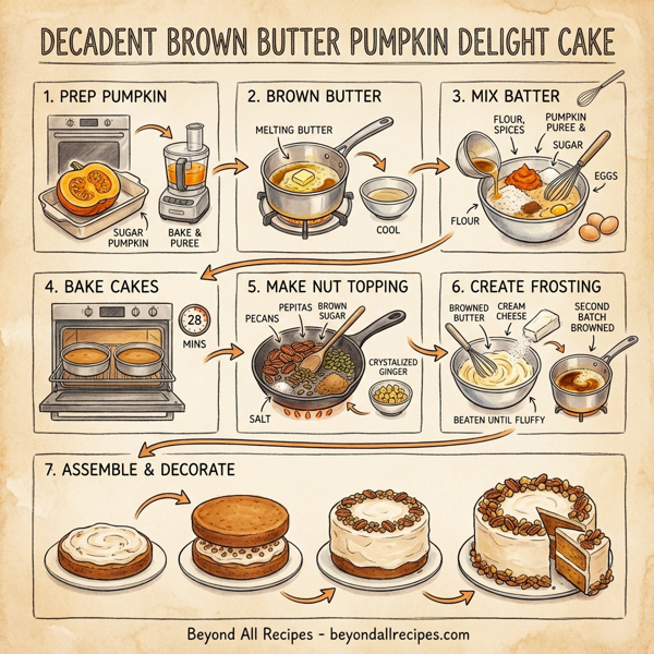 Decadent Brown Butter Pumpkin Delight Cake instructions