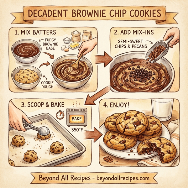 Decadent Brownie Chip Cookies instructions