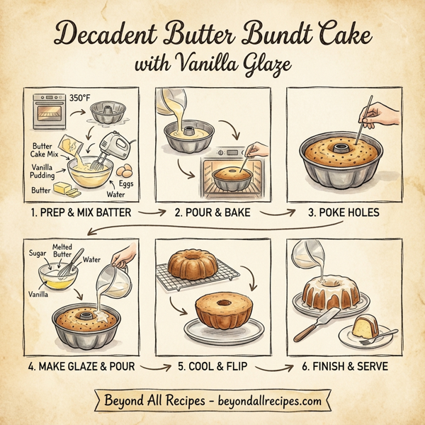 Decadent Butter Bundt Cake with Vanilla Glaze instructions