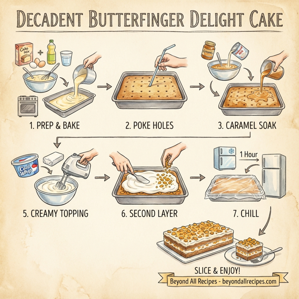 Decadent Butterfinger Delight Cake instructions
