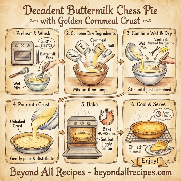 Decadent Buttermilk Chess Pie with Golden Cornmeal Crust instructions