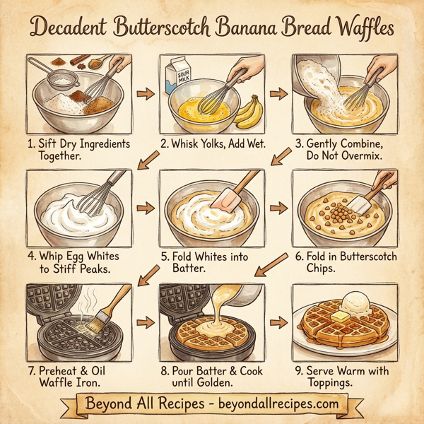 Decadent Butterscotch Banana Bread Waffles instructions