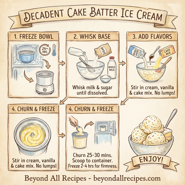 Decadent Cake Batter Ice Cream instructions