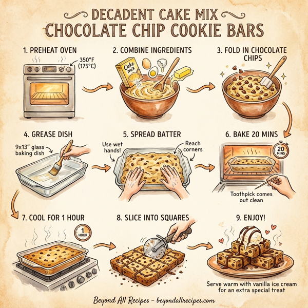 Decadent Cake Mix Chocolate Chip Cookie Bars instructions