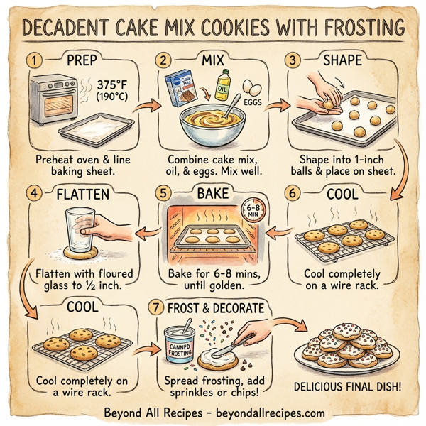 Decadent Cake Mix Cookies with Frosting instructions