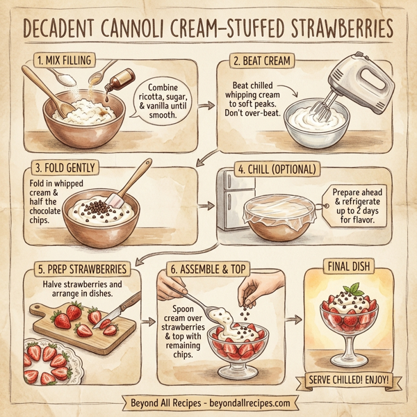 Decadent Cannoli Cream-Stuffed Strawberries instructions