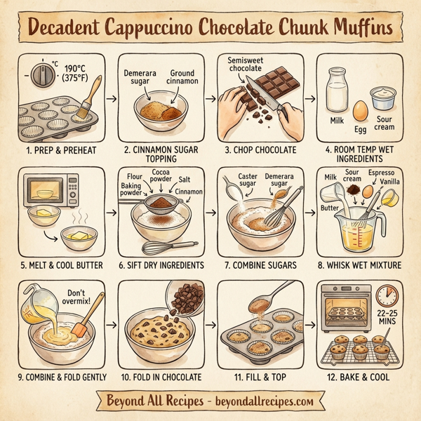 Decadent Cappuccino Chocolate Chunk Muffins instructions