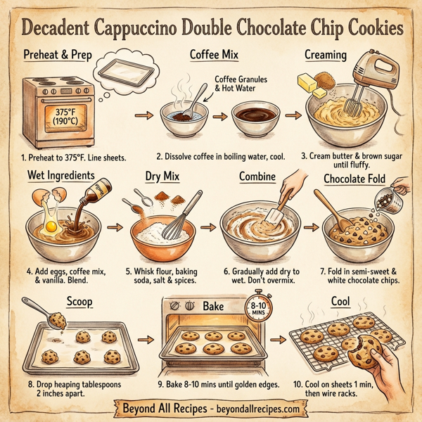 Decadent Cappuccino Double Chocolate Chip Cookies instructions