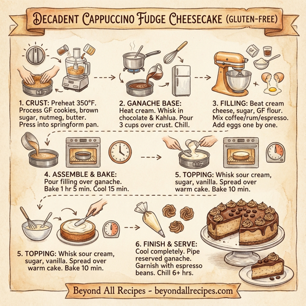 Decadent Cappuccino Fudge Cheesecake (Gluten-Free) instructions