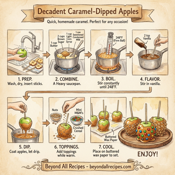Decadent Caramel-Dipped Apples instructions