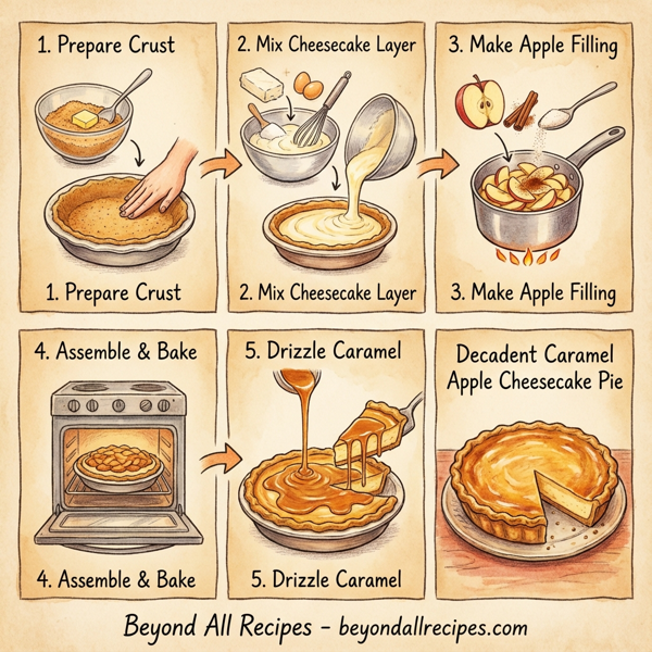 Decadent Caramel Apple Cheesecake Pie instructions
