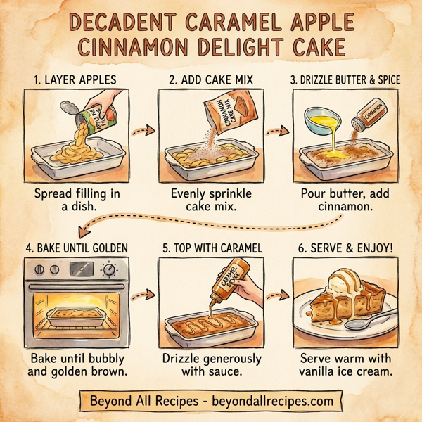 Decadent Caramel Apple Cinnamon Delight Cake instructions