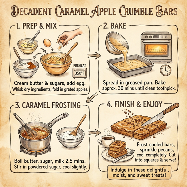 Decadent Caramel Apple Crumble Bars instructions