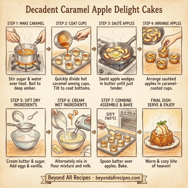 Decadent Caramel Apple Delight Cakes instructions