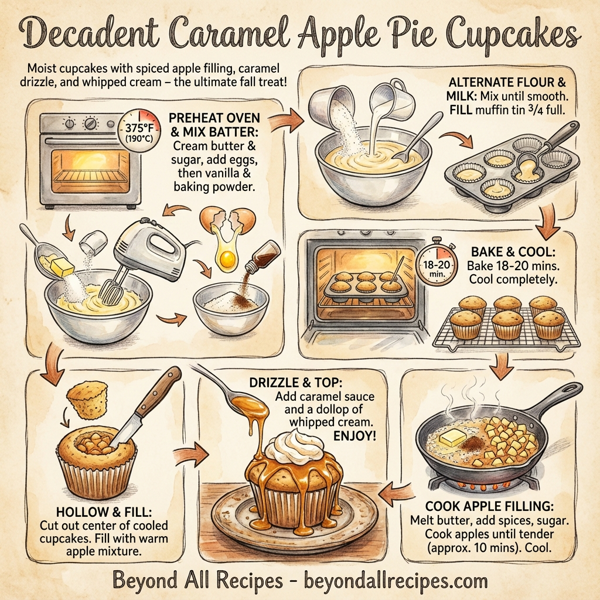 Decadent Caramel Apple Pie Cupcakes instructions