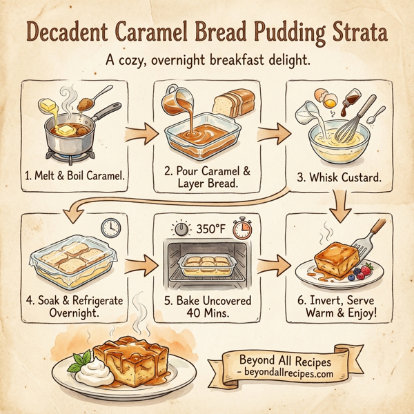 Decadent Caramel Bread Pudding Strata instructions