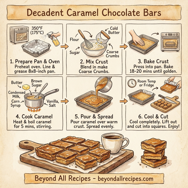 Decadent Caramel Chocolate Bars instructions