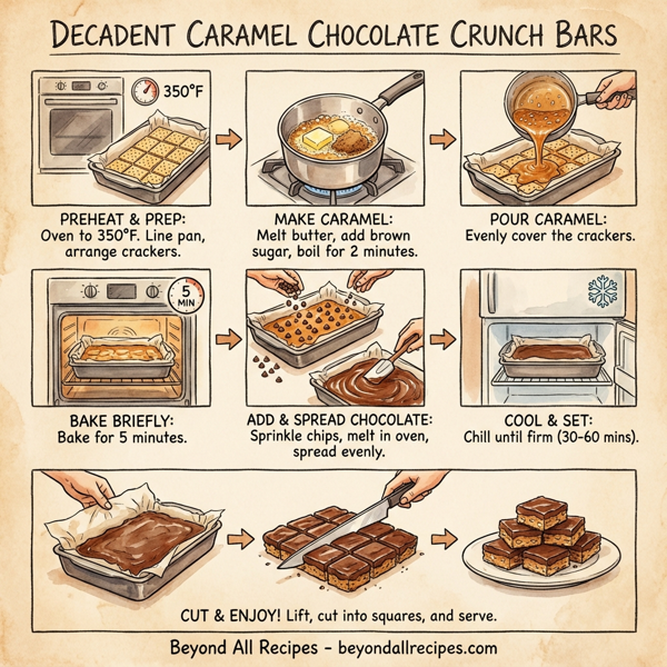 Decadent Caramel Chocolate Crunch Bars instructions
