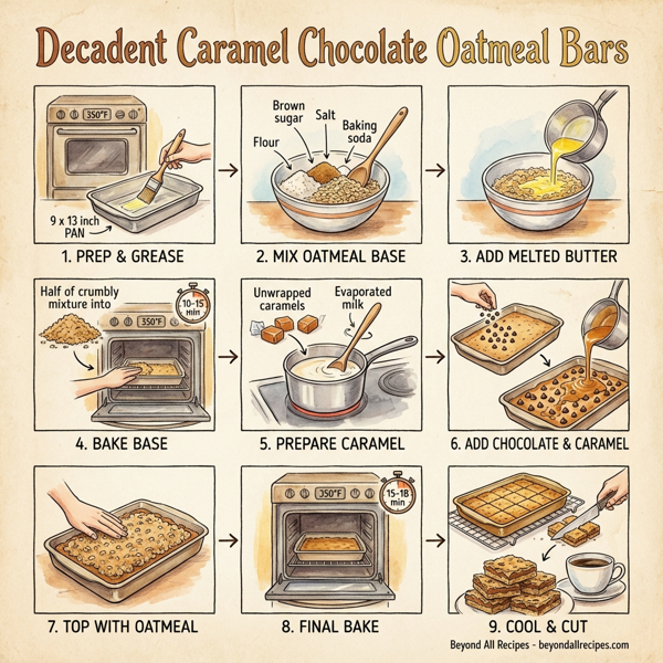 Decadent Caramel Chocolate Oatmeal Bars instructions