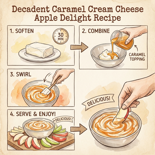Decadent Caramel Cream Cheese Apple Delight instructions